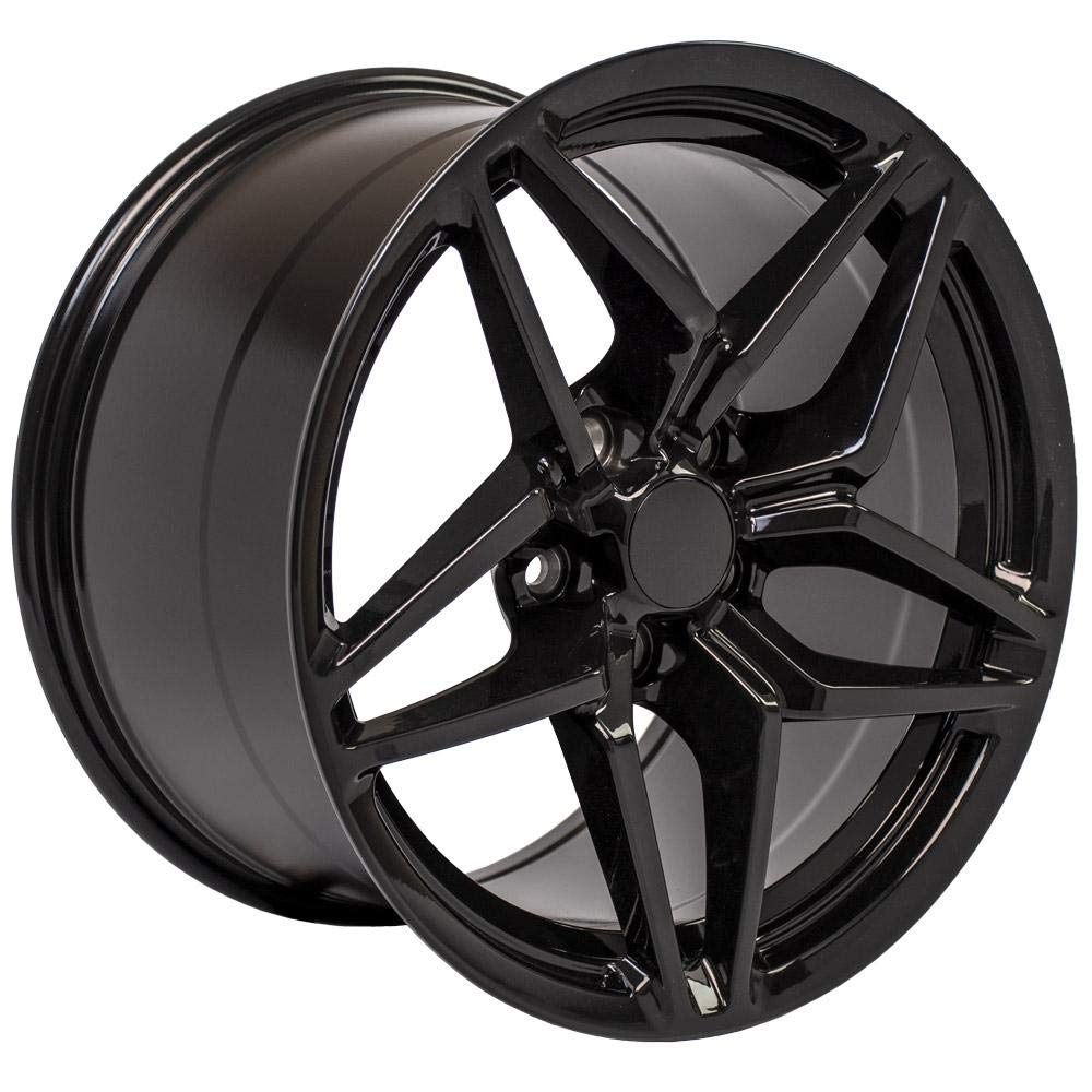 CV31 OE Wheels 18 Inch Rim Fits Corvette C7 ZR1 Style 5x120.65 18x10.5 Gloss Black - Hollander 5928 (1)