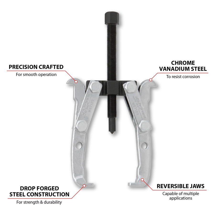 W87122 Performance Tool 3-1/4-Inch Reach x 4-Inch Spread 2-Jaw Gear Puller