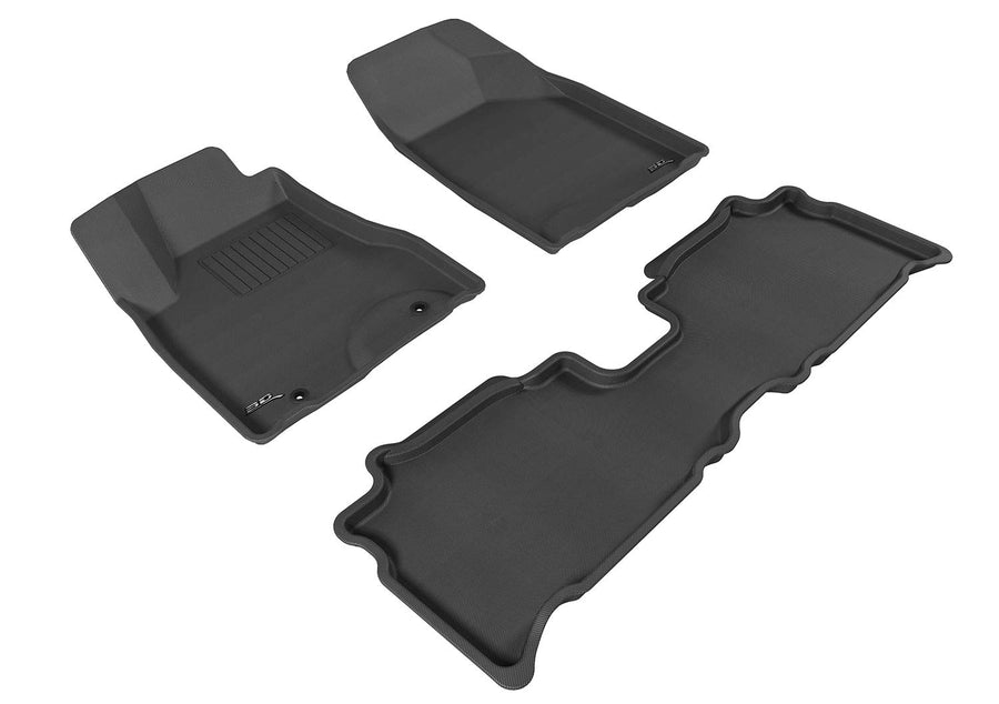 Kagu 3D MAXpider Custom Fit Floor Mat (Black) Compatible with Lexus RX330/350 2004-2009 (Fit 1st Row w/Sliding Center Console Only) - Full Set