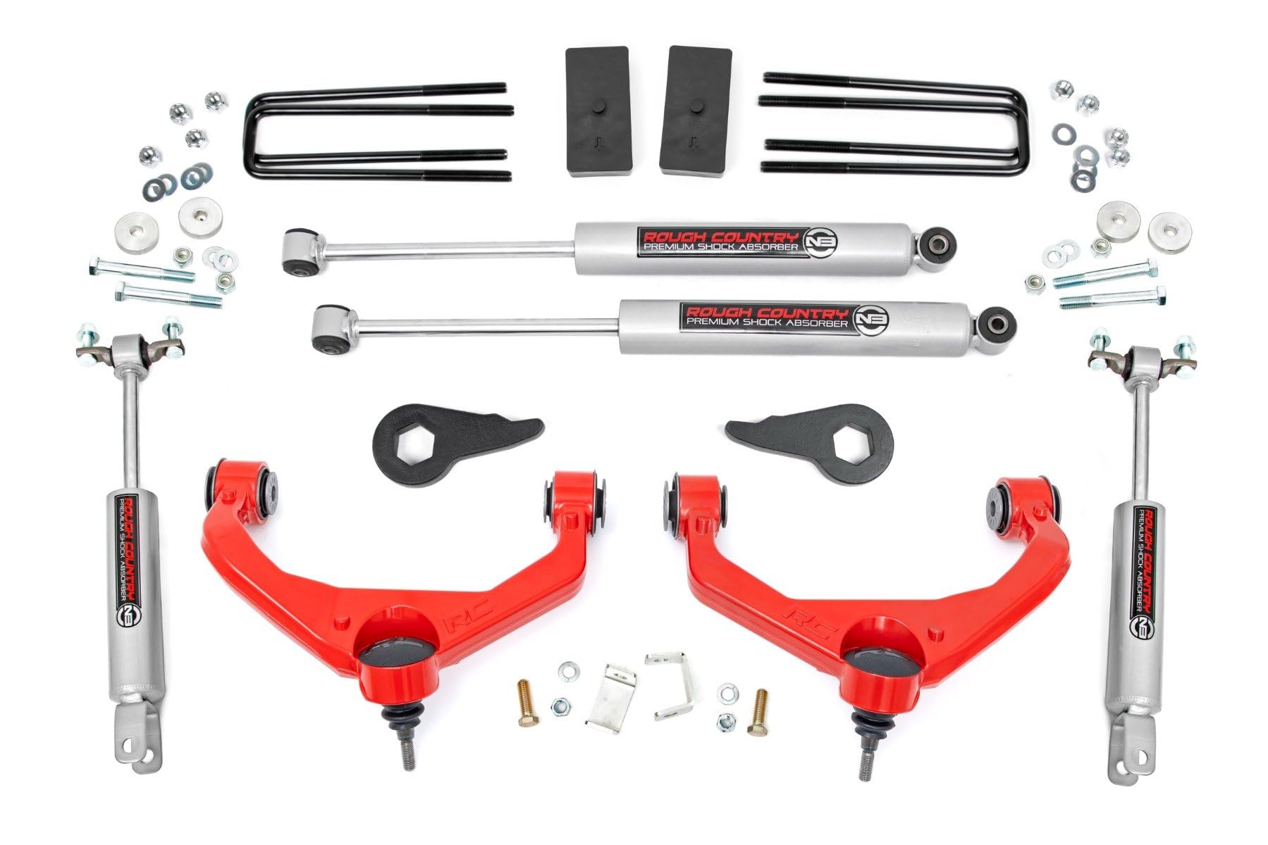 3.5" Rough Country Lift Kit for 2011-2019 Chevy/GMC 2500/3500 2WD/4WD- 95920RED