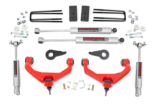 3.5" Rough Country Lift Kit for 2011-2019 Chevy/GMC 2500/3500 2WD/4WD- 95920RED