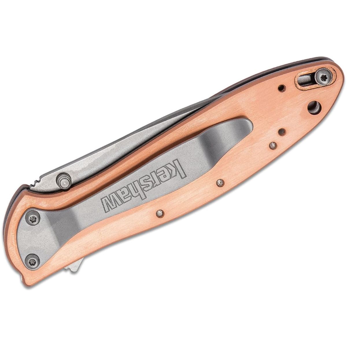 Kershaw Copper Leek Folding Pocket Knife, 3-Inch Blade with SpeedSafe Assisted Opening, Liner Lock (1660CU)