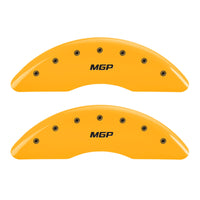 Caliper Covers MGP 25002SMGPYL, Set of 4 (Yellow Engraved Front and Rear: MGP Powder Coat Finish Black Characters)