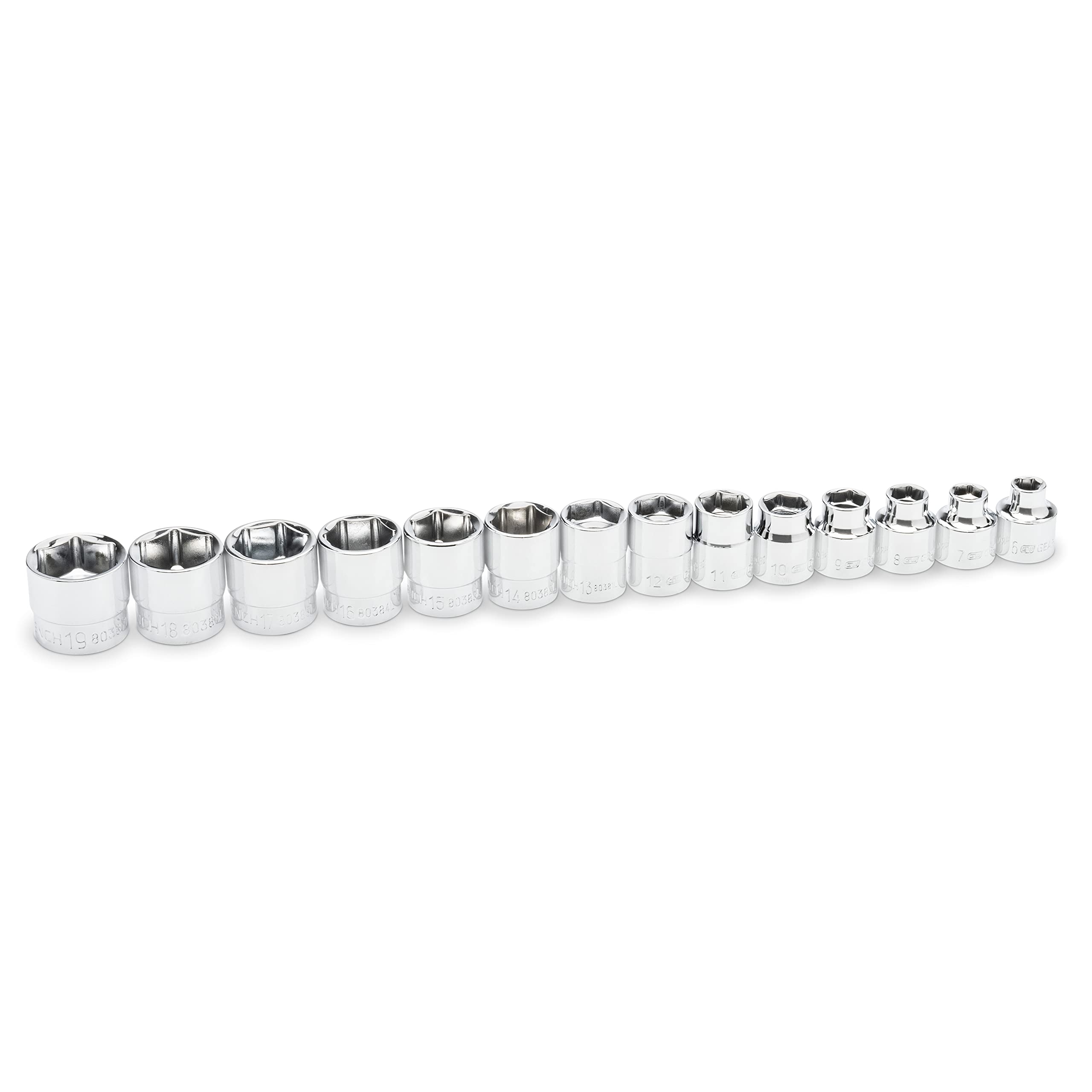 14 Piece GEARWRENCH 3/8" Drive 6 Point MM Stubby Socket Set - 81396