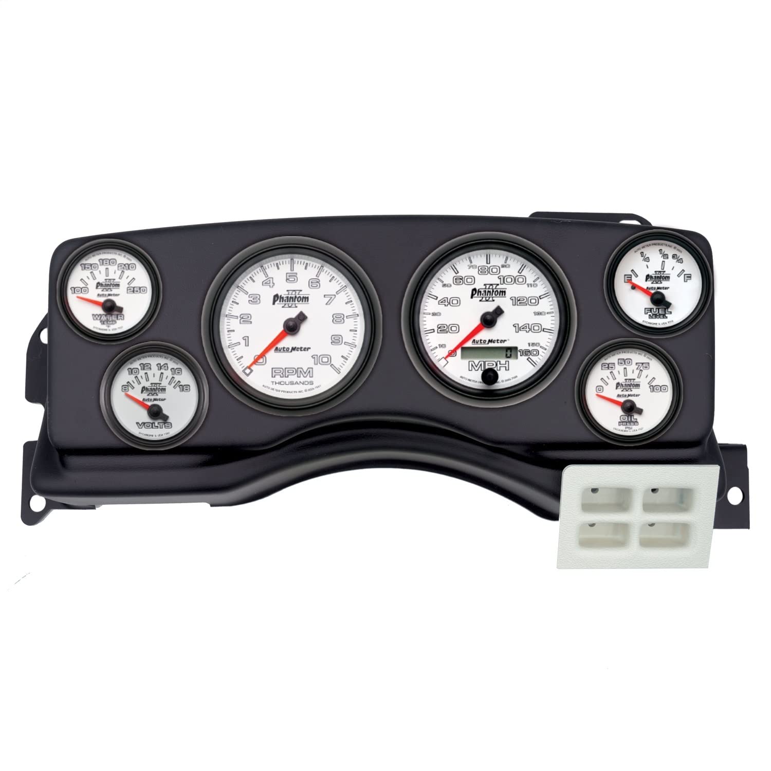 AutoMeter Dash Kit Direct Fit, (3 3/8" X2, 2 1/16" X4), Ford Mustang 87-89, Phantom Ii (2924-10)