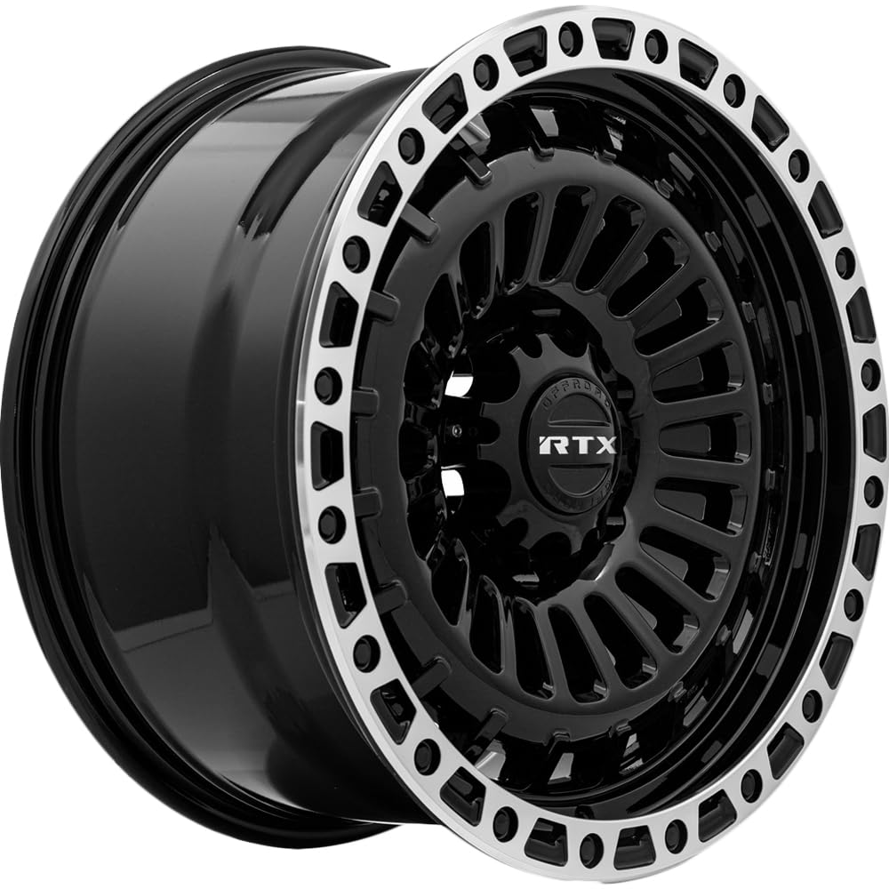 MOAB RTX Custom Wheel - 18x9, 0 Offset, 6x139.7 Bolt Pattern, 106.1mm Hub - Gloss Black with Machined Lip Rim