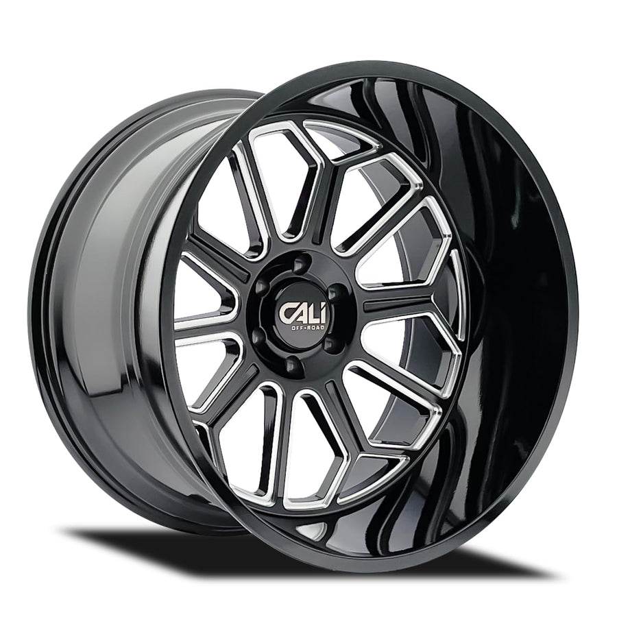 Auburn Cali Off-Road Black Wheel with Milled (22 x 12. inches /1 x 1 mm, 51 mm Offset)
