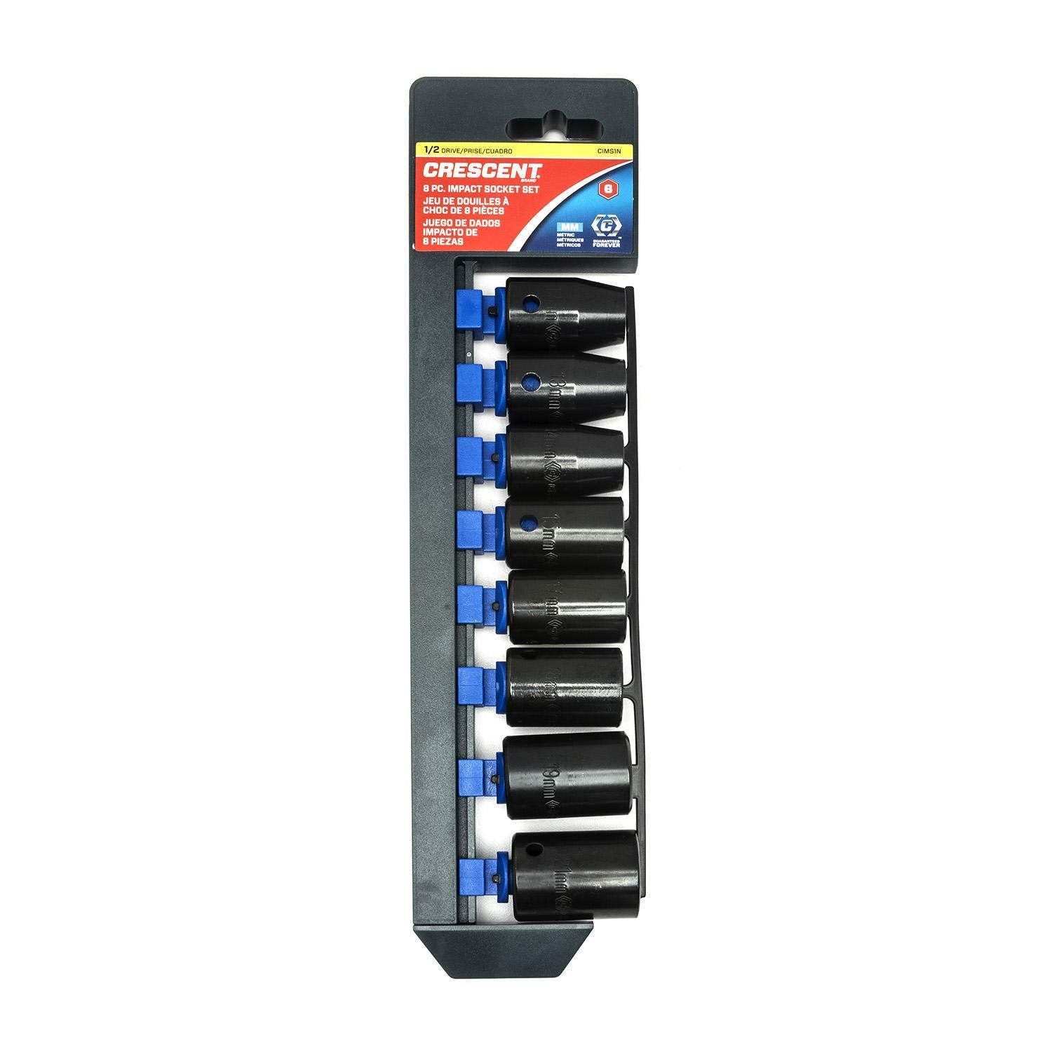 Crescent 1/2" Drive 8 Piece Standard Impact Metric Socket Set - CIMS1N