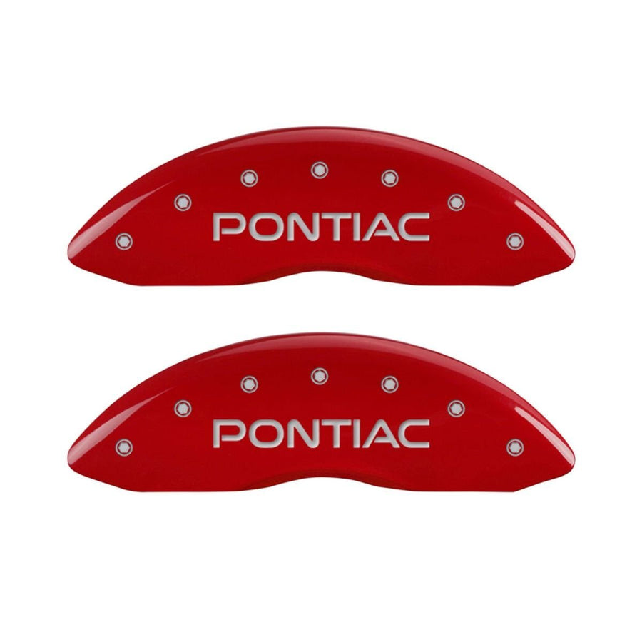 Pontiac Red MGP Caliper Covers 18029SGTORD - Engraved Front & Rear44; Set of 4