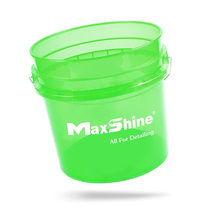 3.5gal Maxshine Universal Green Detailing Bucket – Car Wash Bucket for Scratch-Free Washing, Garage Storage & Detailing Tools – Holds Soap, Foam Cannon, Microfiber Towels & More