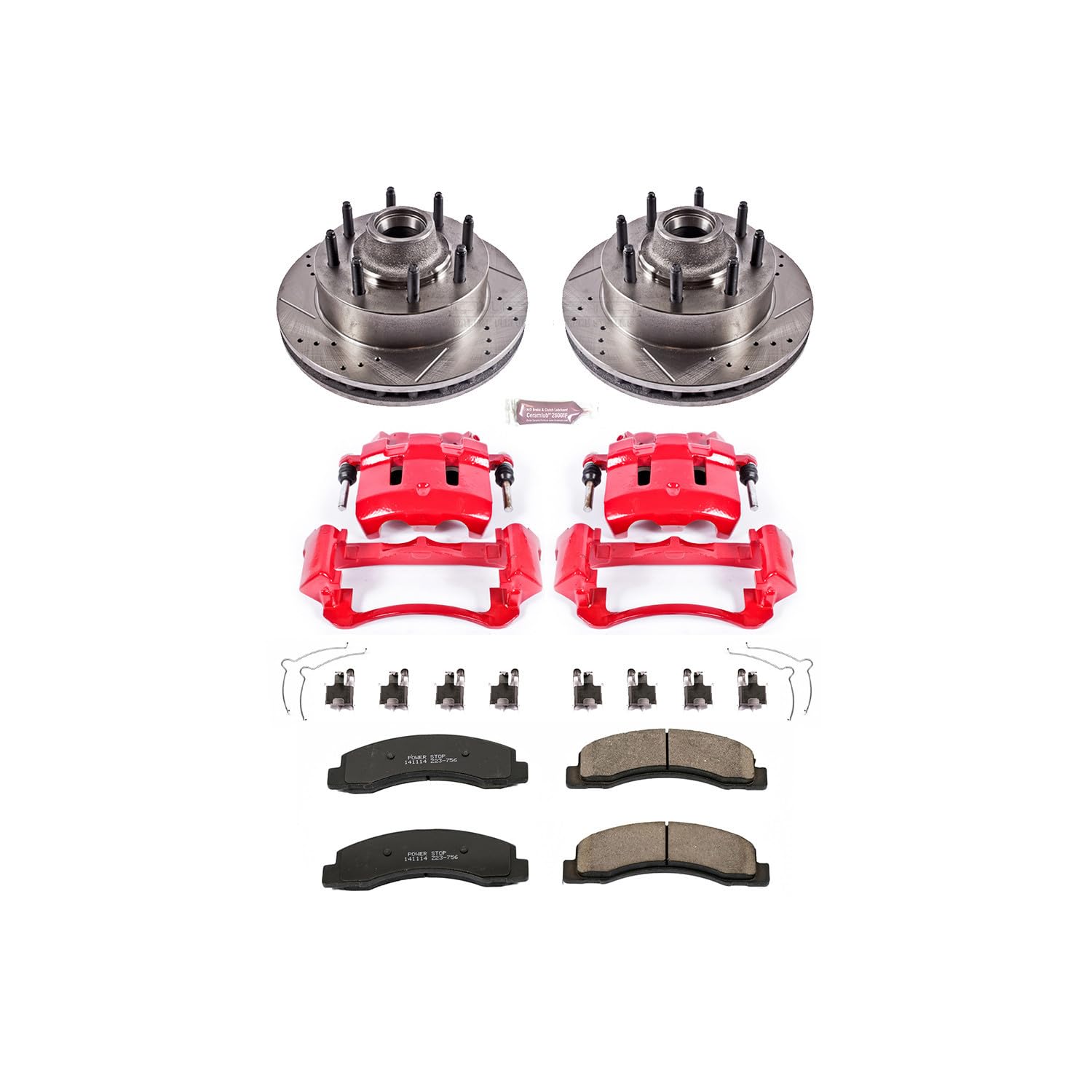 1-Click Performance Brake Kit Power Stop (KC1893) with Calipers For Ford Excursion 2000-2002, Ford F-250 Super Duty 1999-2002, Ford F-350 Super Duty 1999-2002 [Model Specific]