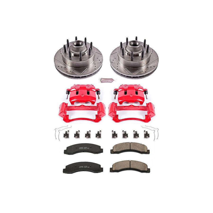 1-Click Performance Brake Kit Power Stop (KC1893) with Calipers For Ford Excursion 2000-2002, Ford F-250 Super Duty 1999-2002, Ford F-350 Super Duty 1999-2002 [Model Specific]