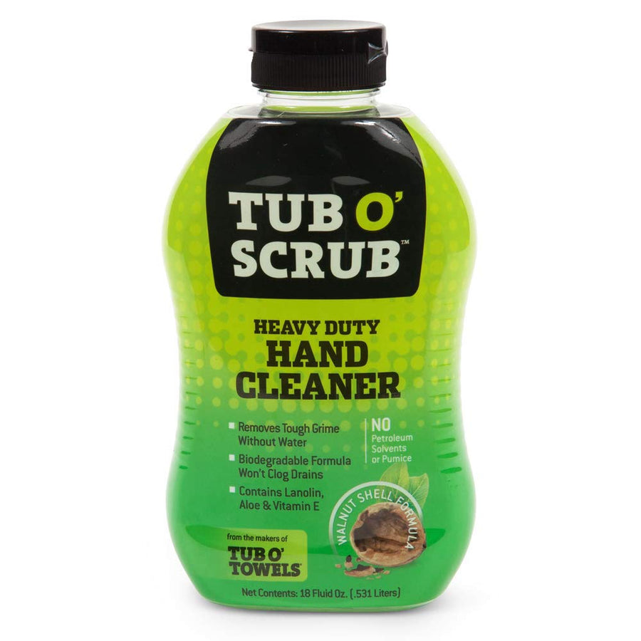 Tub O' Scrub Heavy Duty TS18 Pumice-Free Hand Cleaner, Removes Tough Grime & Dirt Without Water, Biodegradable, 18oz Bottle