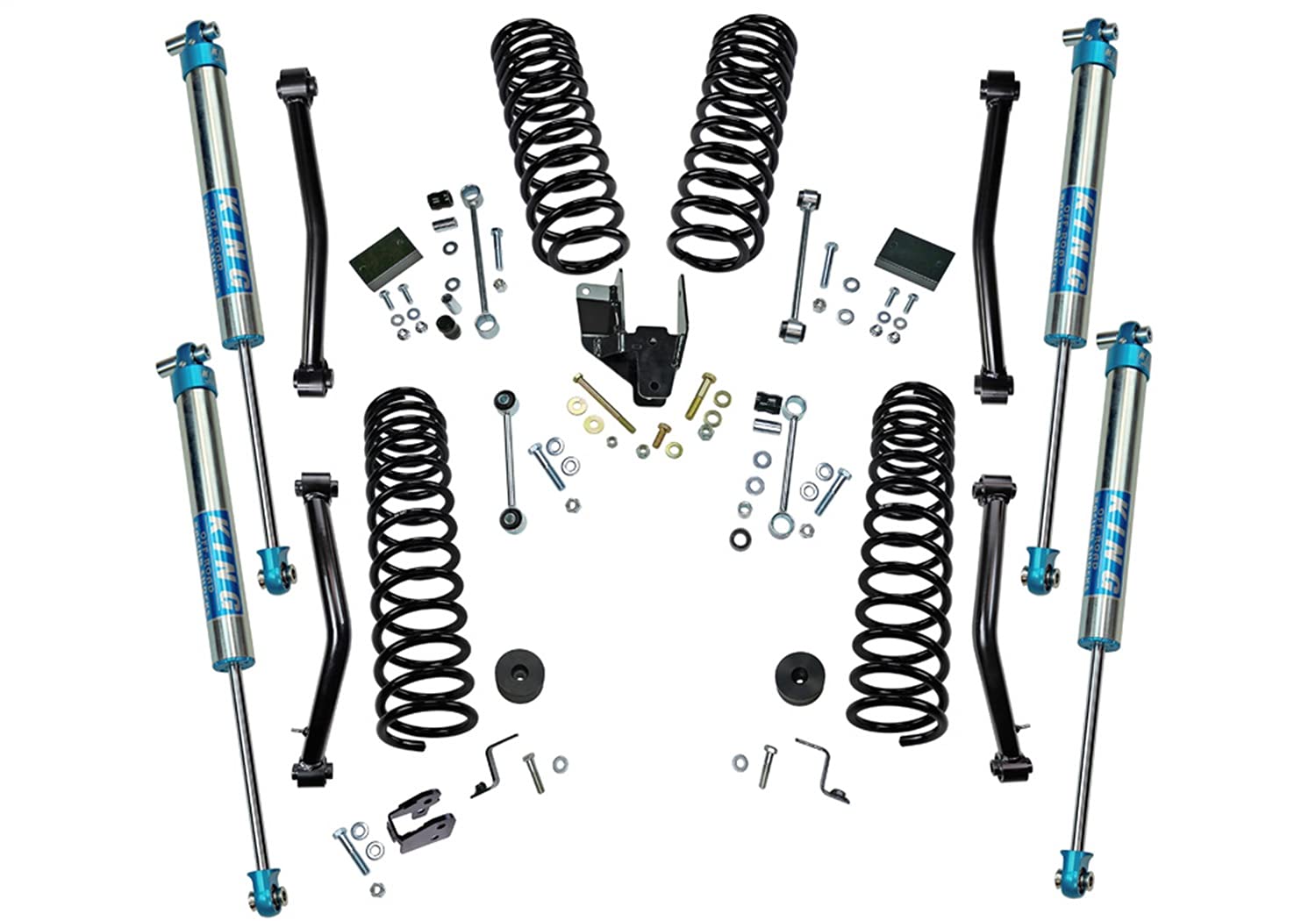 SUPERLIFT SUSPENSION RealTruck 4" Lift Kit for Jeep Wrangler JL | Complete Lift Kit with Front & Rear King 2.0 Series Shocks and Lower Link Arms | K184KG | Fits 2018-2023 Jeep Wrangler JLU 4 Door