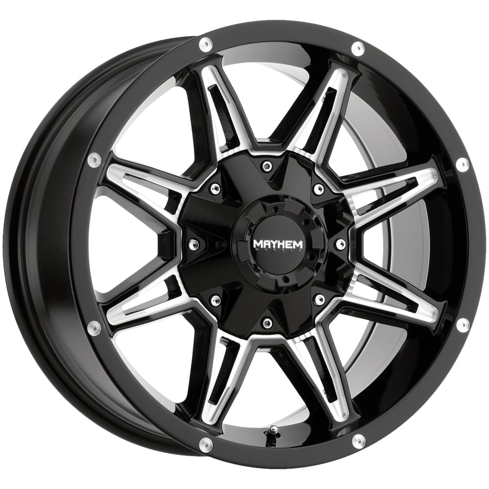Black/Milled Spokes MAYHEM RAMPAGE Wheel (17 x 9. inches /6 x 135 mm, 13 mm Offset)