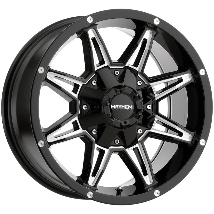 Black/Milled Spokes MAYHEM RAMPAGE Wheel (17 x 9. inches /6 x 135 mm, 13 mm Offset)
