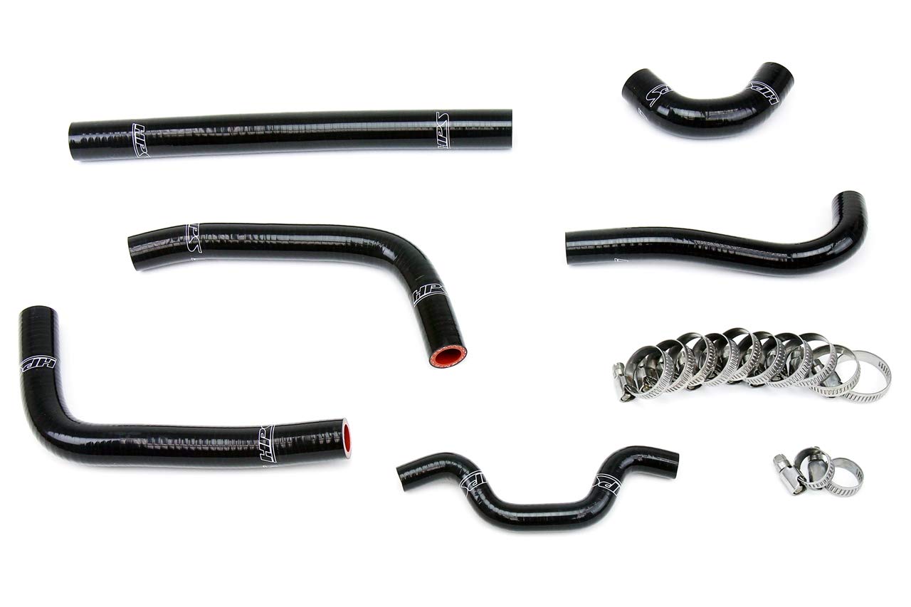 Black HPS 57-1241-BLK Silicone Radiator Coolant Hose Kit