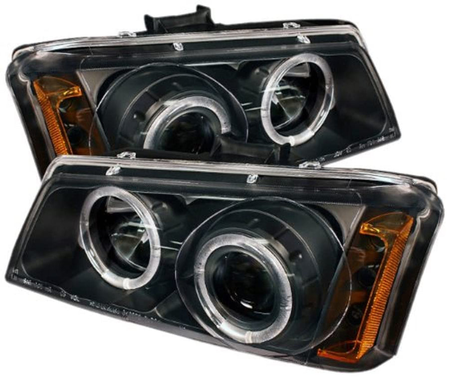 Chevy Silverado 1500/2500/3500 Spyder Auto PRO-YD-CS03-AM-BK Black Halo LED Projector Headlight with Replaceable LEDs