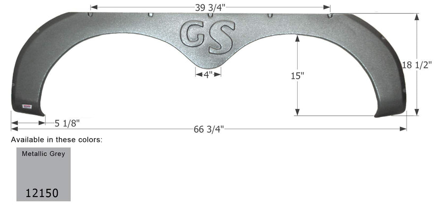 Fender Skirt ICON, Tandem, Forest River, FS2150, Metallic Grey