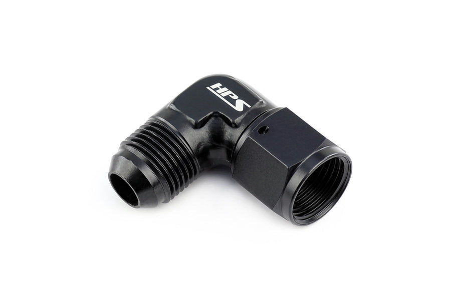 AN9211-12 HPS Male to Female Swivel Adapter Fitting, Aluminum, Size: AN-12, Angle: 90 degree, Black