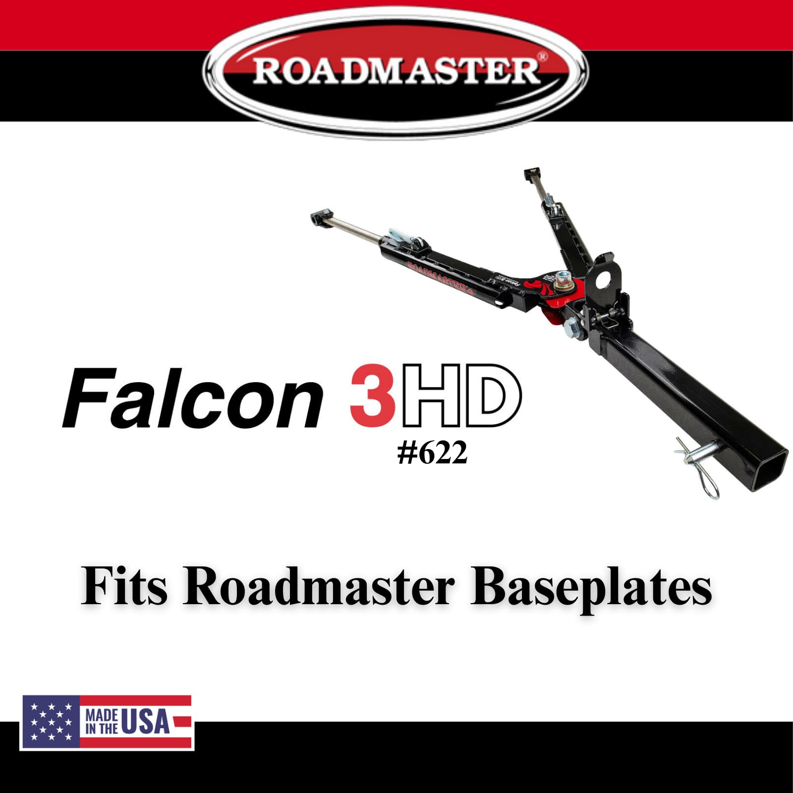 Falcon 3HD Roadmaster Tow Bar fits Roadmaster Baseplates | Hauls Up to 10,000 lbs | Self-Aligning Arms | Non-Binding Design | Large Hook-Up Radius | Powder-Coated Finish