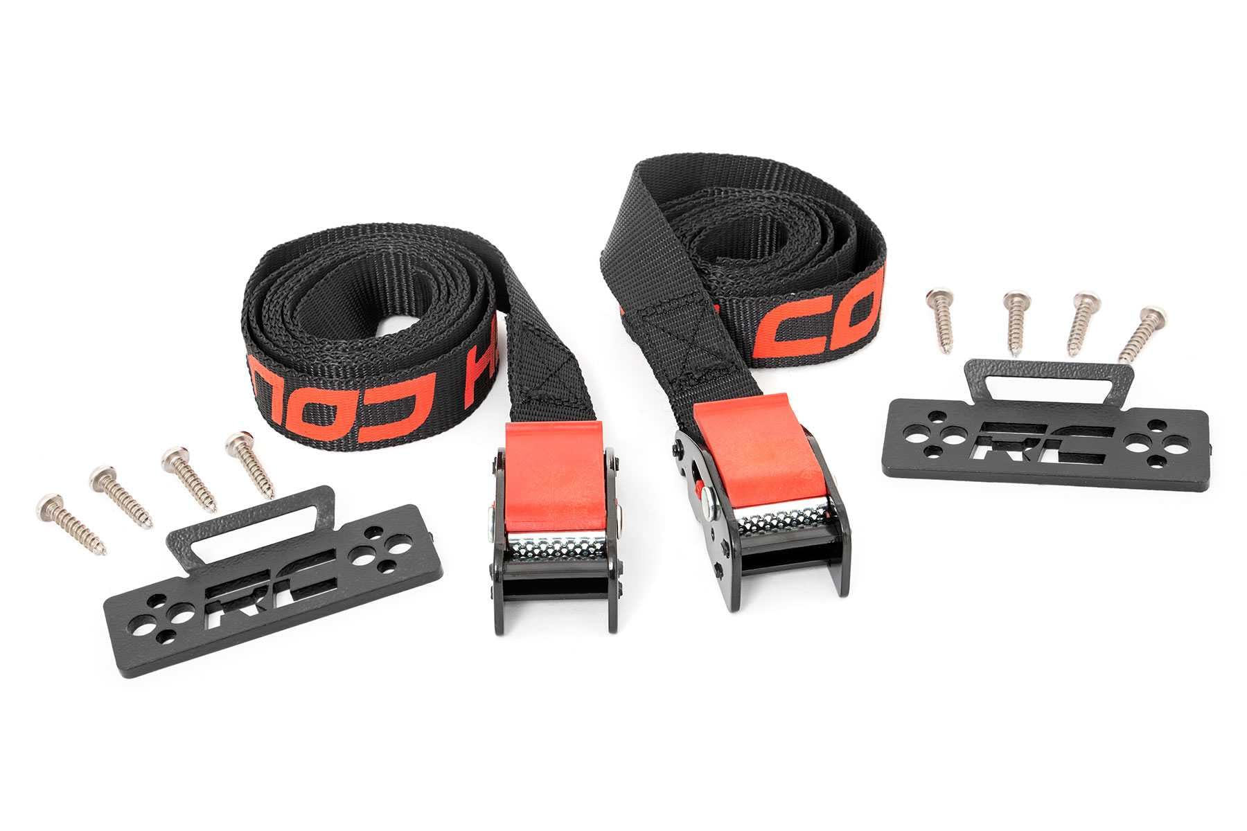 Rough Country Cooler Tie-Down Kit Universal - 117710, 1in wide Cam Straps, Black