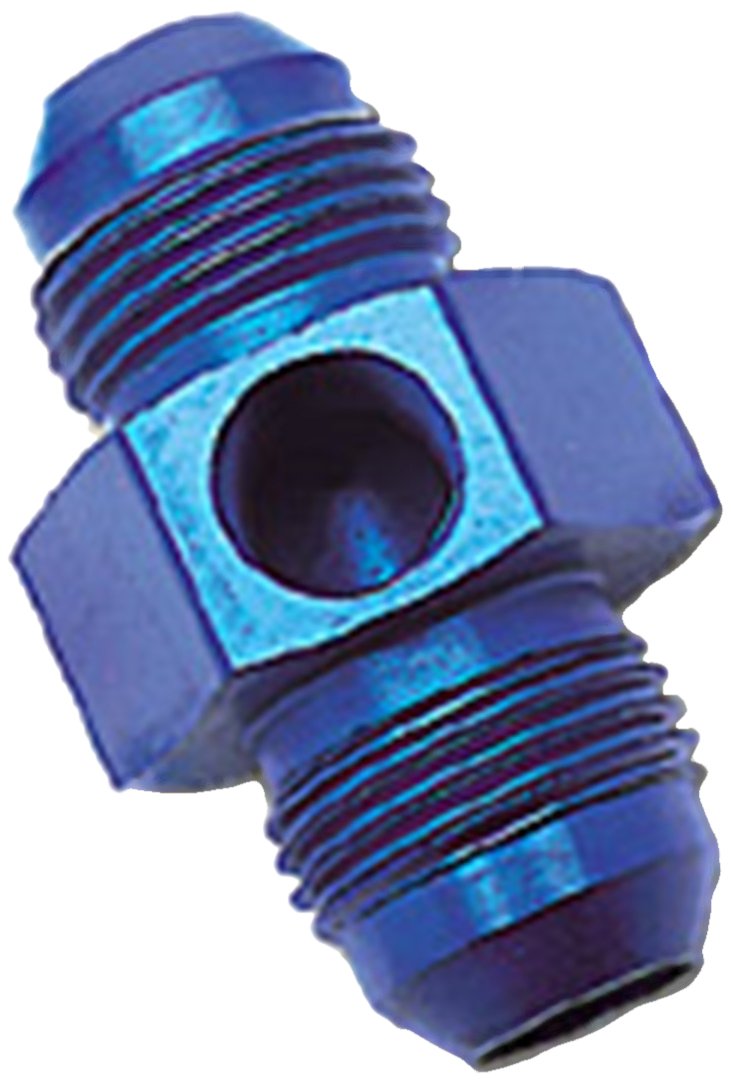 RUS-670000 Russell Athletic Blue Anodized Aluminum -6AN Flare Union Pressure Adapter