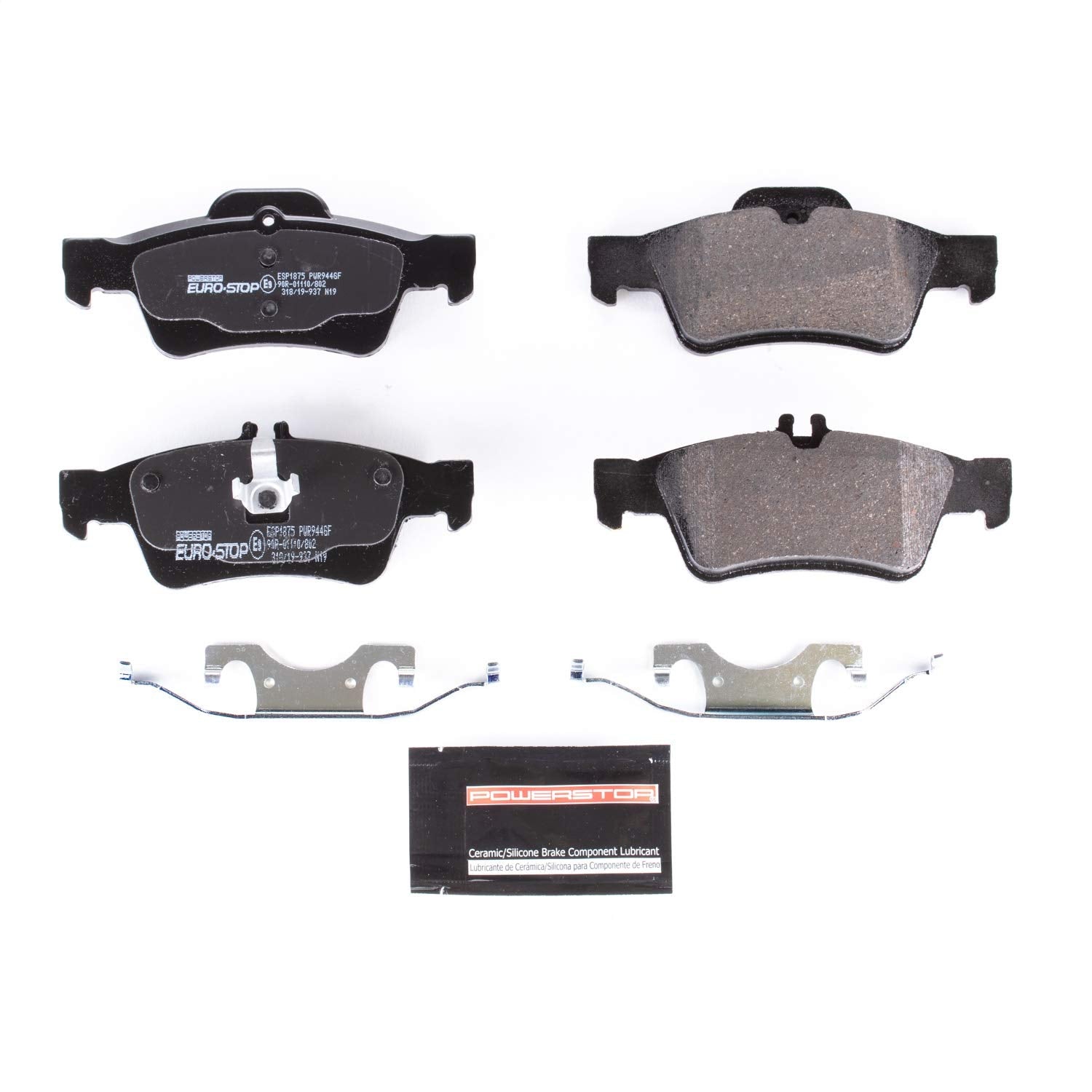 Power Stop Euro-Stop ESP1875 ECE-R90 Rear Ceramic Brake Pads