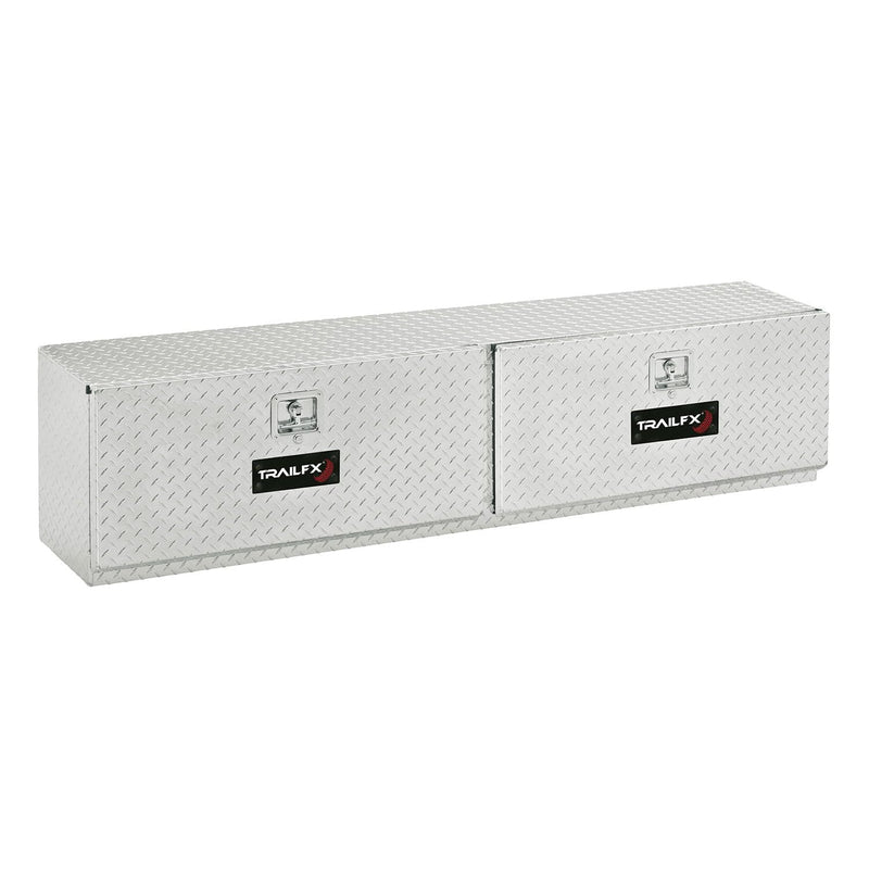 TrailFX Tool Box Truck Bed Top Mount With 2 Doors Polished 16-Gauge Diamond Tread Aluminum, 12.5 Cubic Foot 96" Length 13-1/4" Width 17" Height Bright Finish TrailFX 170961