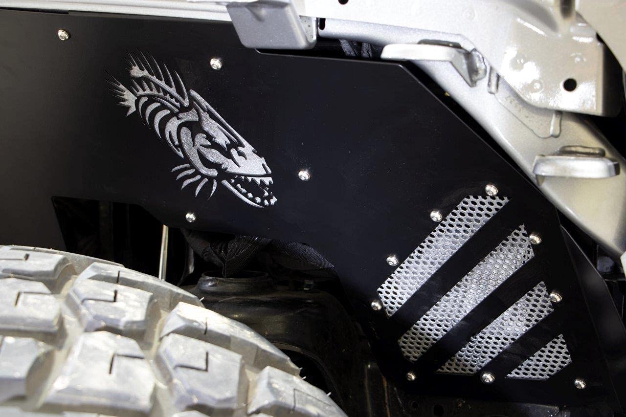 JL Inner Fenders Front FISHBONE Offroad FB33193F - Aluminum - Black Powder Coat