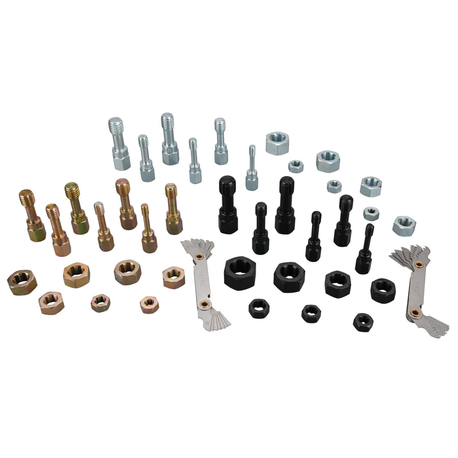 42 pc. Master Thread Restorer Kit Performance Tool W8660: Includes Metric/SAE UNC/UNF Discs, Tap Dies, and Thread Gauges to Restore Stripped or Damaged Nuts and Bolts