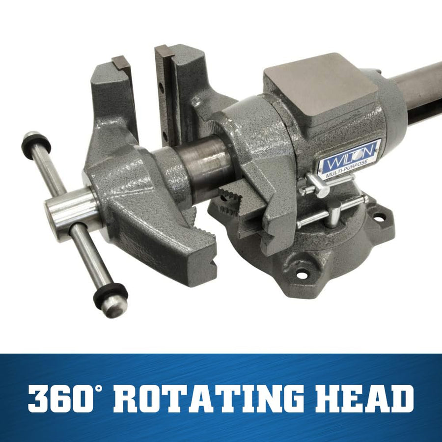 Multi-Purpose Wilton Bench Vise, 5-1/2" Jaw Width, 5" Max Jaw Opening, 2-3/4" Throat (Model 550P)