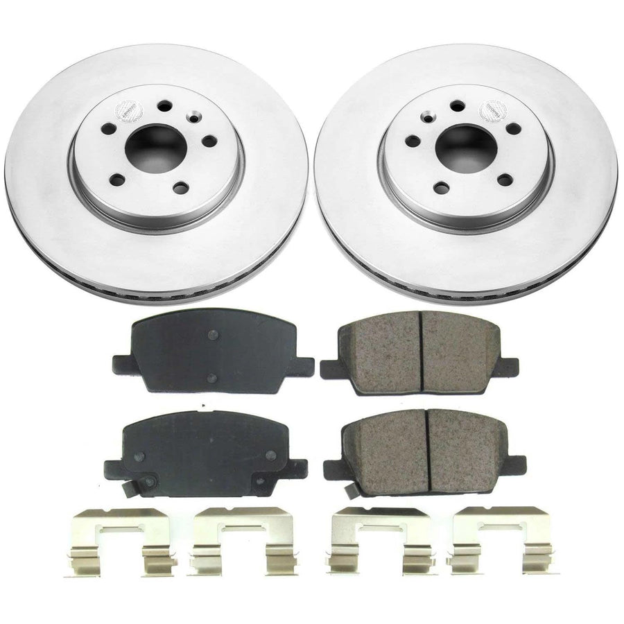 Power Stop Z17 Coated Rotor CRK8316 Front Brake Kit-Coated Brake Rotors & Ceramic Brake Pads For Buick Encore 2018-2022, Chevrolet Trax 2018-2022 [Model Specific]