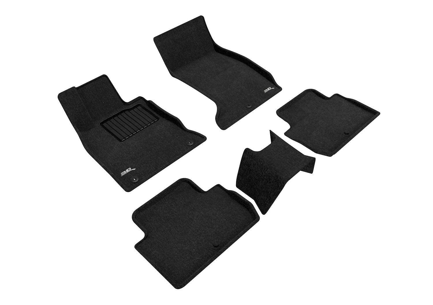 3D MAXpider Elegant Custom Fit Floor Mat (Black) for 2018-2022 KIA Stinger AWD - 1ST Row 2ND Row
