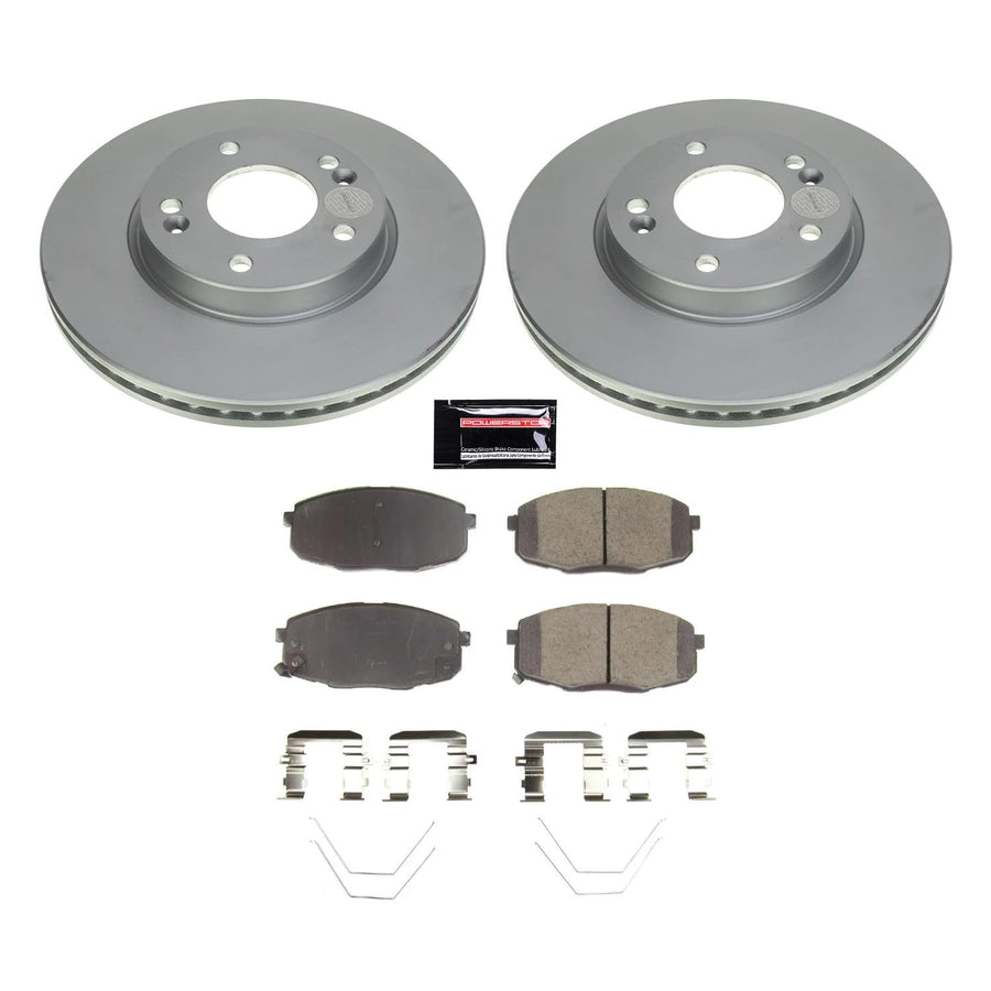 Power Stop CRK8749 Front Geomet Coated Brake Rotor and Pad Kit For Kia Forte 2019-2022 [Model Specific]