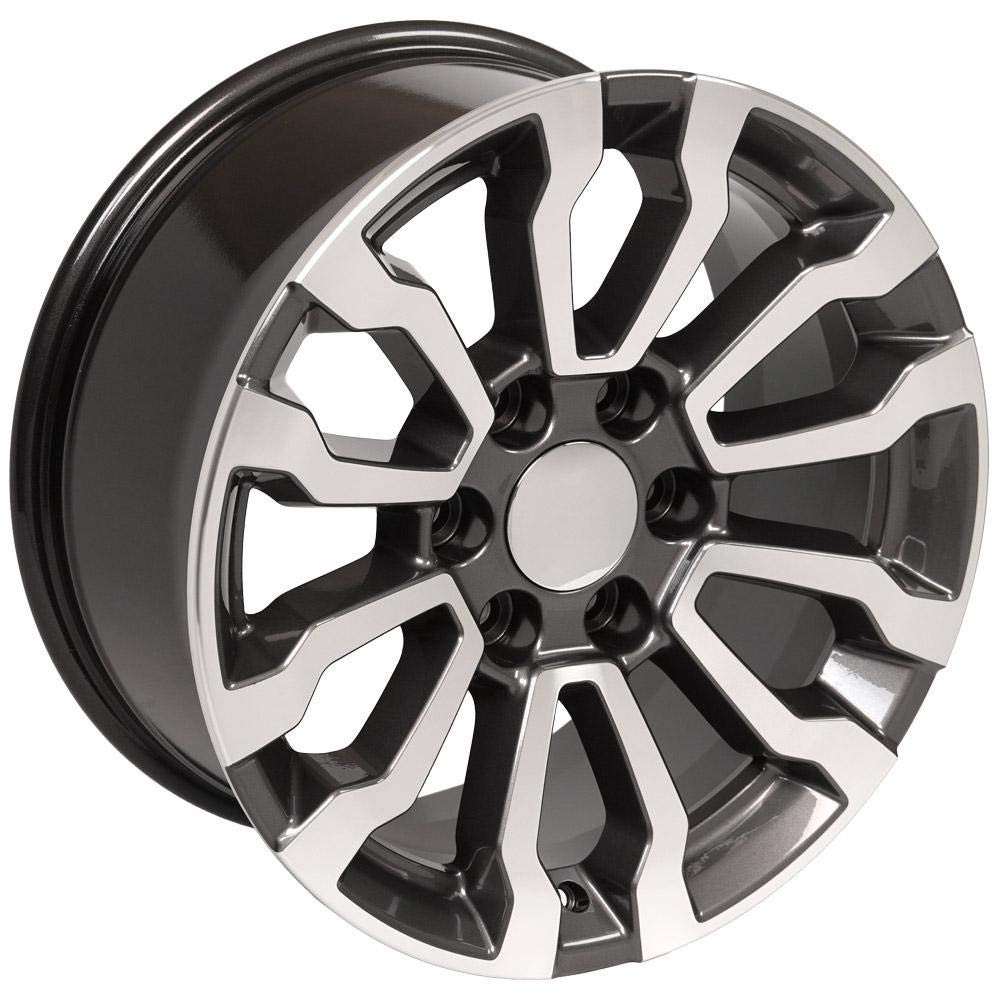 18 Inch OE Wheels CV35 Rim Fits Sierra 1500 AT4 Style 6x139.7 18x8.5 Gloss Gunmetal Machined - Hollander 5909 (1)