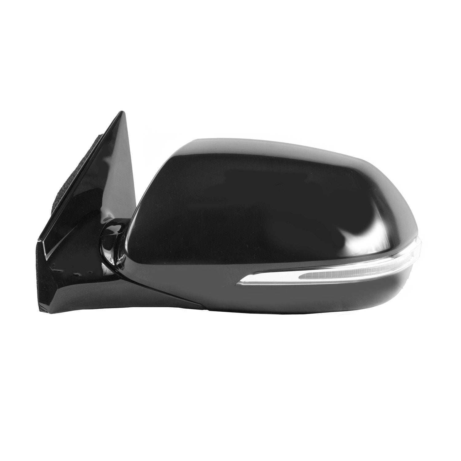 Driver Side Fit Mirror for Hyundai Santa Fe, Black w/PTM Cover, w/Turn Signal, Foldaway, Does not Apply to Sport Models, Heated Power