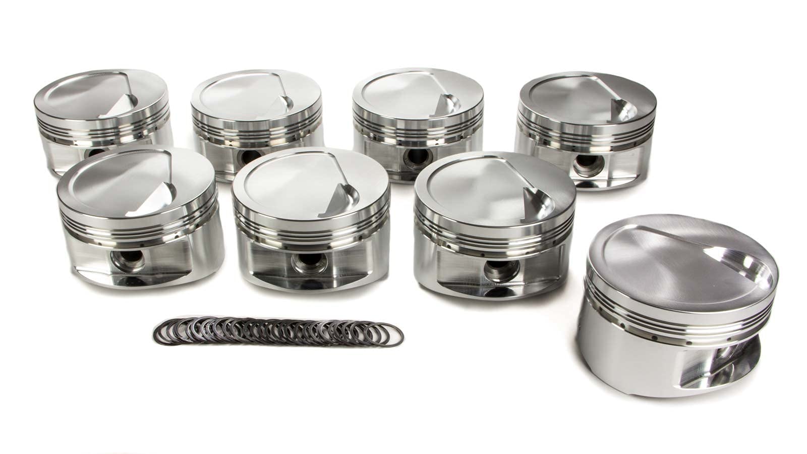 Piston JE, Big Block Inverted Dome, Forged, 4.500 in Bore, 1/16 x 1/16 x 3/16 in Ring Grooves, Minus 11.50 cc, Big Block Chevy, Set of 8
