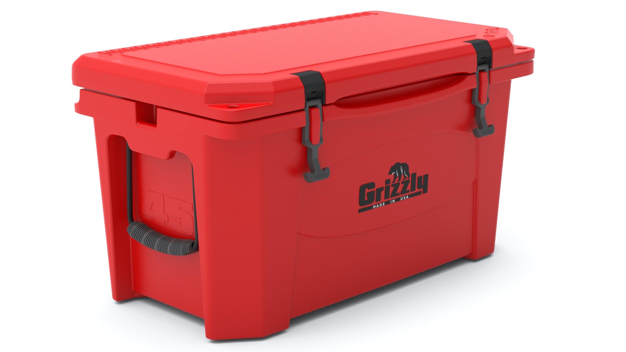 45 Cooler Grizzly | 45 qt Ice Chest Durable Rotomolded Insulated | Made in The USA | Warranty for Life | for Beach Boat Camping Fishing Hunting | G45 | Red