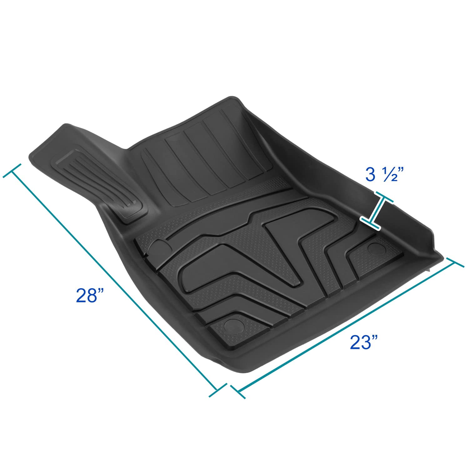 All-Weather TPE Rubber Floor Liners Mats Spec-D Tuning Compatible with 2017-2022 Tesla Model 3, 3PC