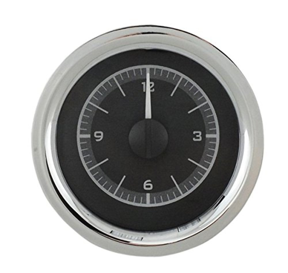 Dakota Digital Analog Clock Gauge 55 56 Chevy Car for VHX gauges only Black Alloy White Backlighting VLC-55C-K-W
