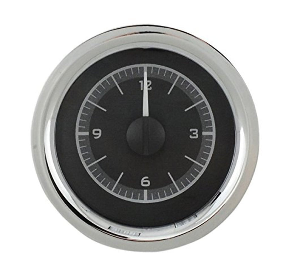 Dakota Digital Analog Clock Gauge 55 56 Chevy Car for VHX gauges only Black Alloy White Backlighting VLC-55C-K-W