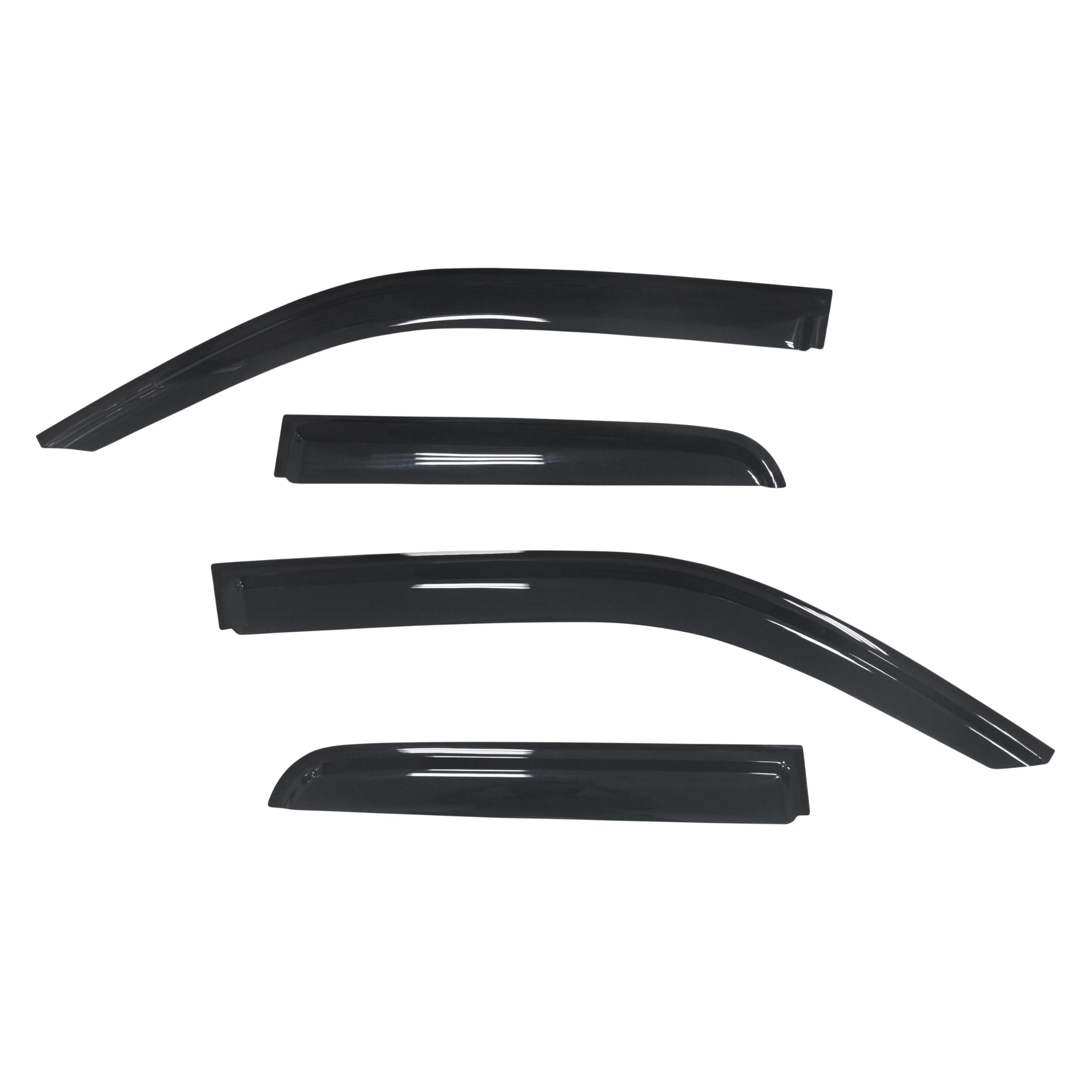 TrailFX Window Vents Rainguard Fits Ram 1500 Quad Cab 2019-2024 Smoke Acrylic Low Profile Tape-On Side Four Piece Window Deflectors TrailFX 4809H