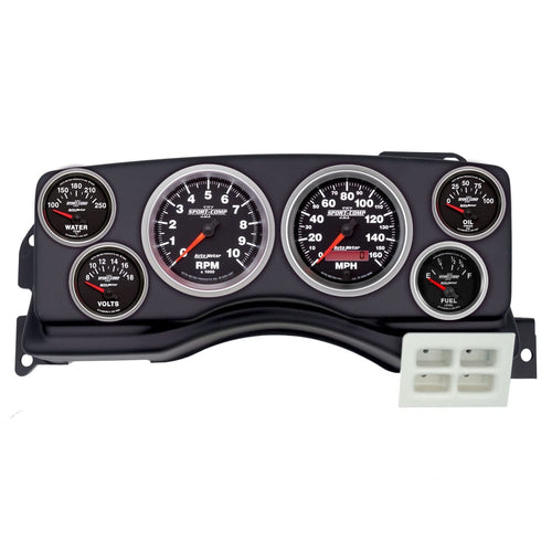 AutoMeter Dash Kit Direct Fit, (3 3/8" X2, 2 1/16" X4), Ford Mustang 87-89, Sport-Comp Ii (2924-12)