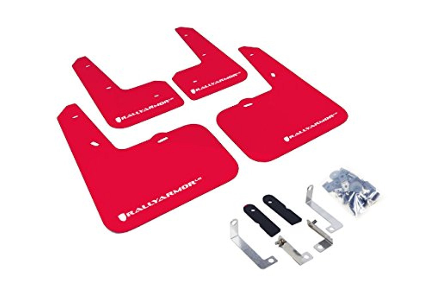 Rally Armor Red, White MF24-UR-RD/WH Mud Flap with Logo (12-13 Hyundai Veloster UR), 1 Pack