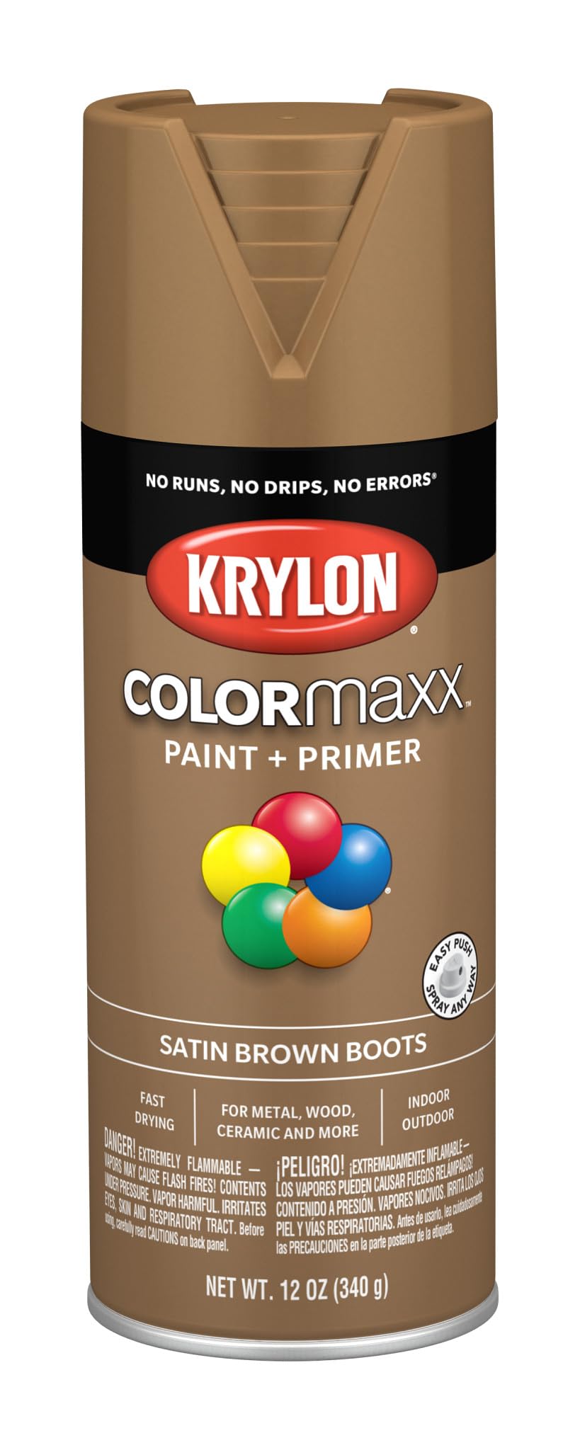 Krylon K05559007 Spray-Paints Colormaxx, Aerosol, Brown Boots 12 Ounce (Pack of 1)