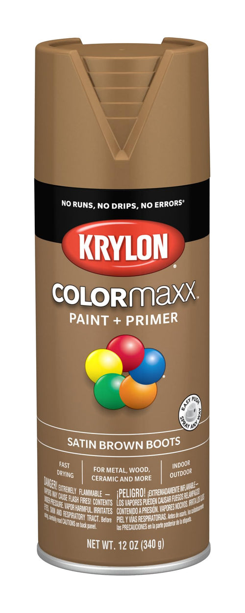 Krylon K05559007 Spray-Paints Colormaxx, Aerosol, Brown Boots 12 Ounce (Pack of 1)