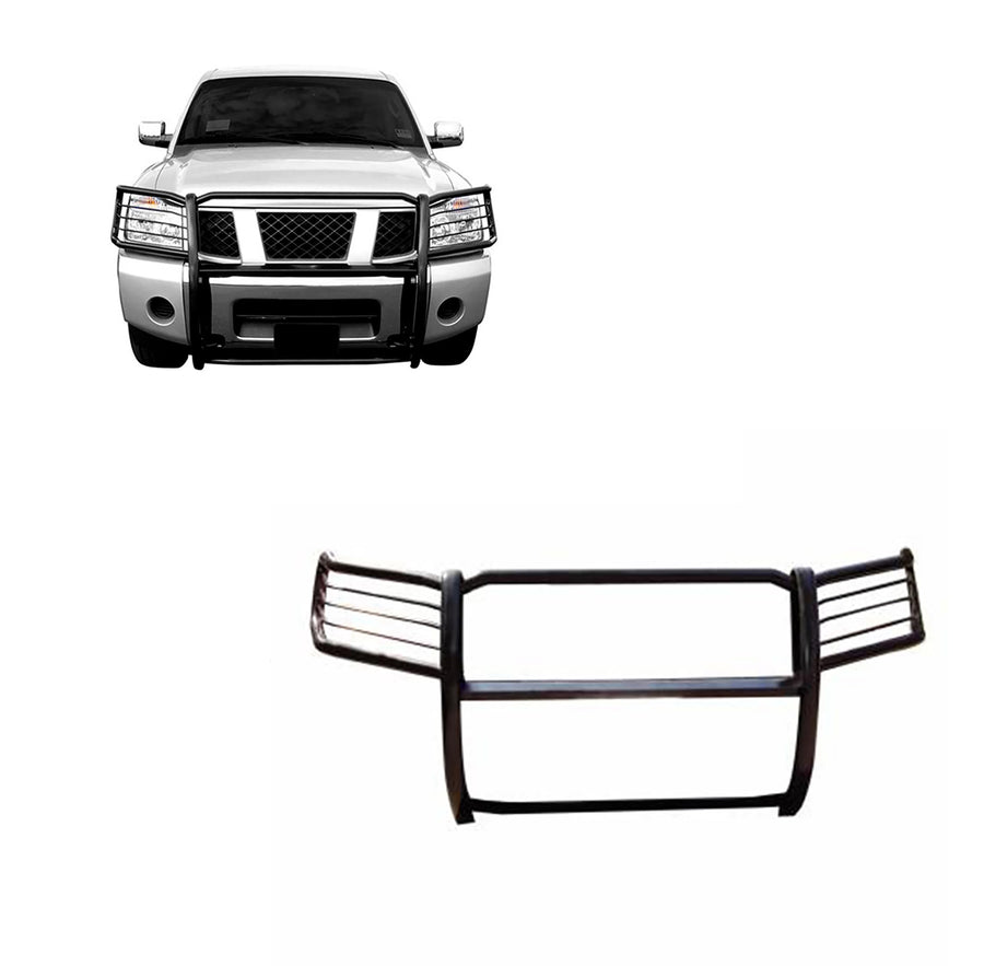 Grille Brush Black Horse Bumper Guard Modular Compatible with 2005-2015 Nissan Armada|2004-2015 Nissan Titan Crew Cab|2004-2015 Nissan Titan King Cab-17NR26MA