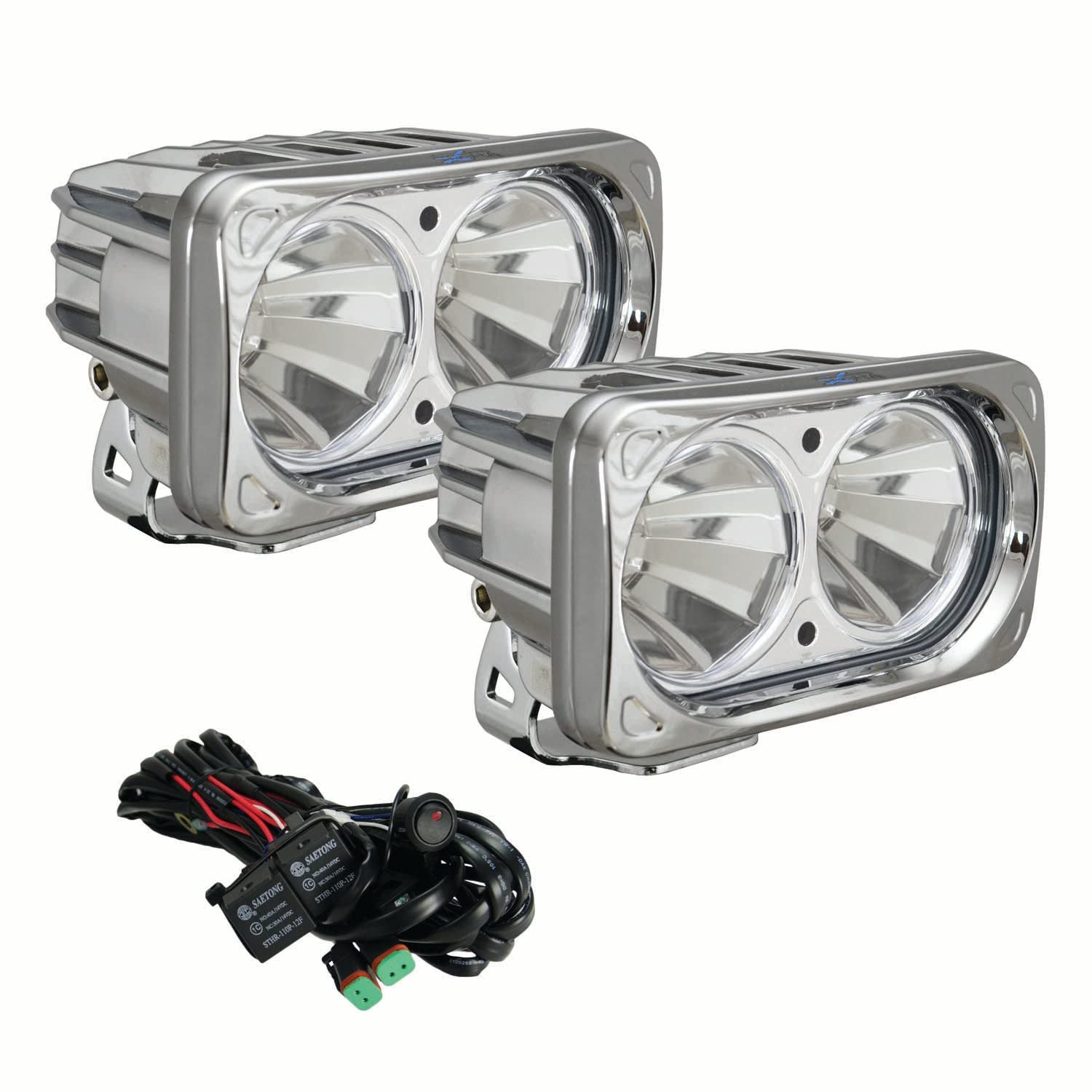 Optimus Chrome Vision X Lighting 9148908 Square 10W LED Flood Light - Pair