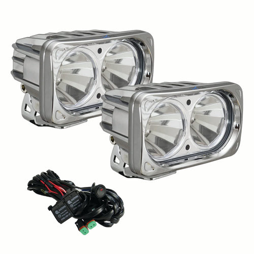 Optimus Chrome Vision X Lighting 9148908 Square 10W LED Flood Light - Pair
